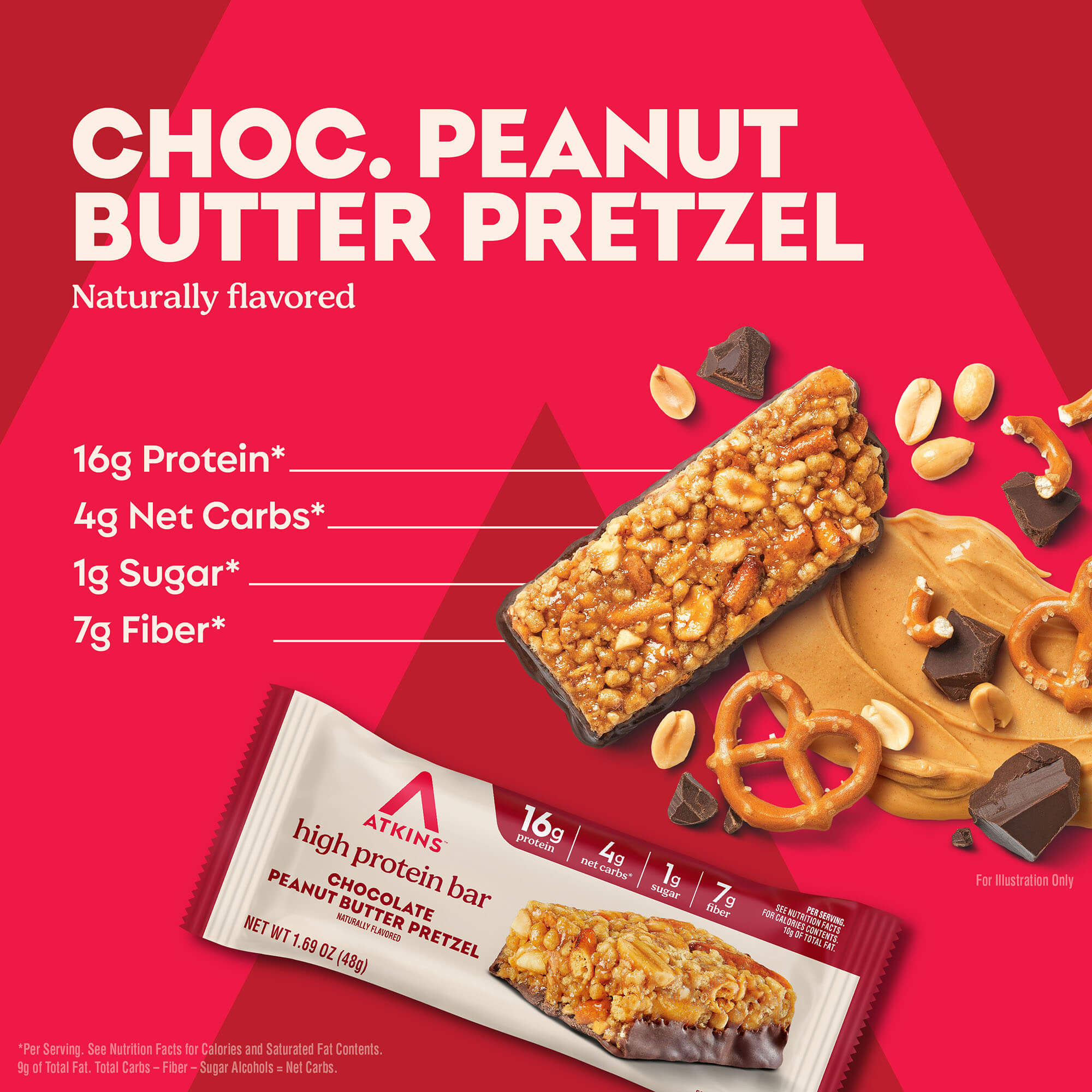 Chocolate Peanut Butter Pretzel High Protein Bars - Image 2